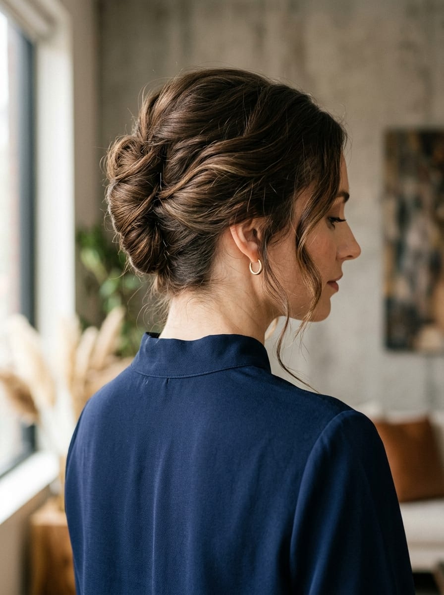 Klassischer French Twist - Hochsteckfrisur für lange Haare